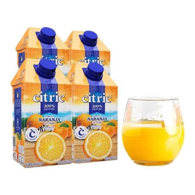 Citric 喜趣客 100﹪nfc橙汁 500ml*4瓶 19.9元