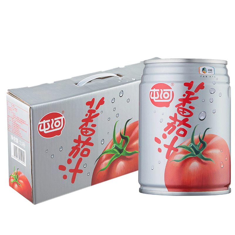 plus会员、京东百亿补贴:屯河 100﹪番茄汁 0添加蔗糖防腐剂果蔬汁饮料西红