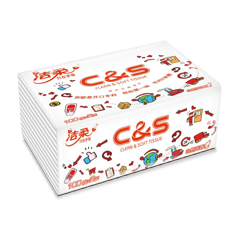C&S 洁柔 母婴卡通抽纸整箱 3层24包 37.9元（需用券）