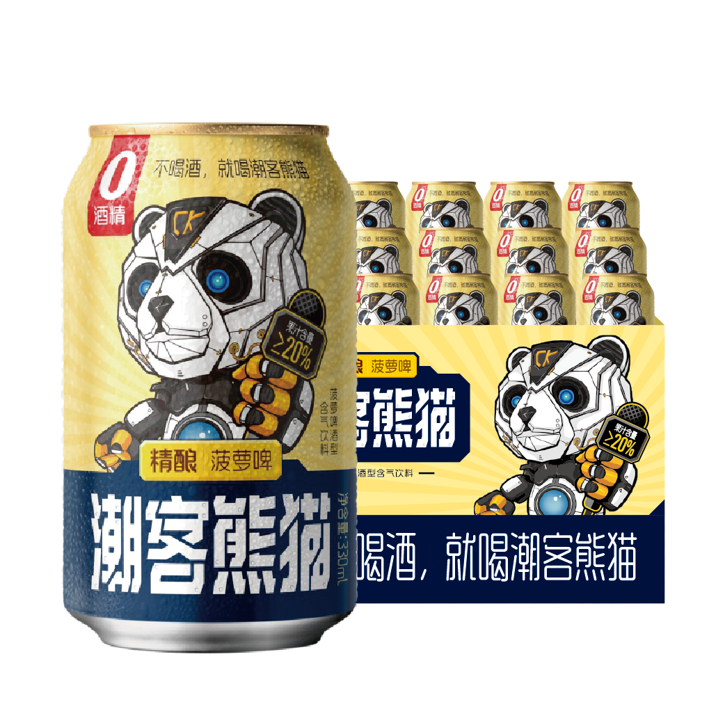 潮客熊猫 精酿菠萝啤238ml*6罐 券后9.7元