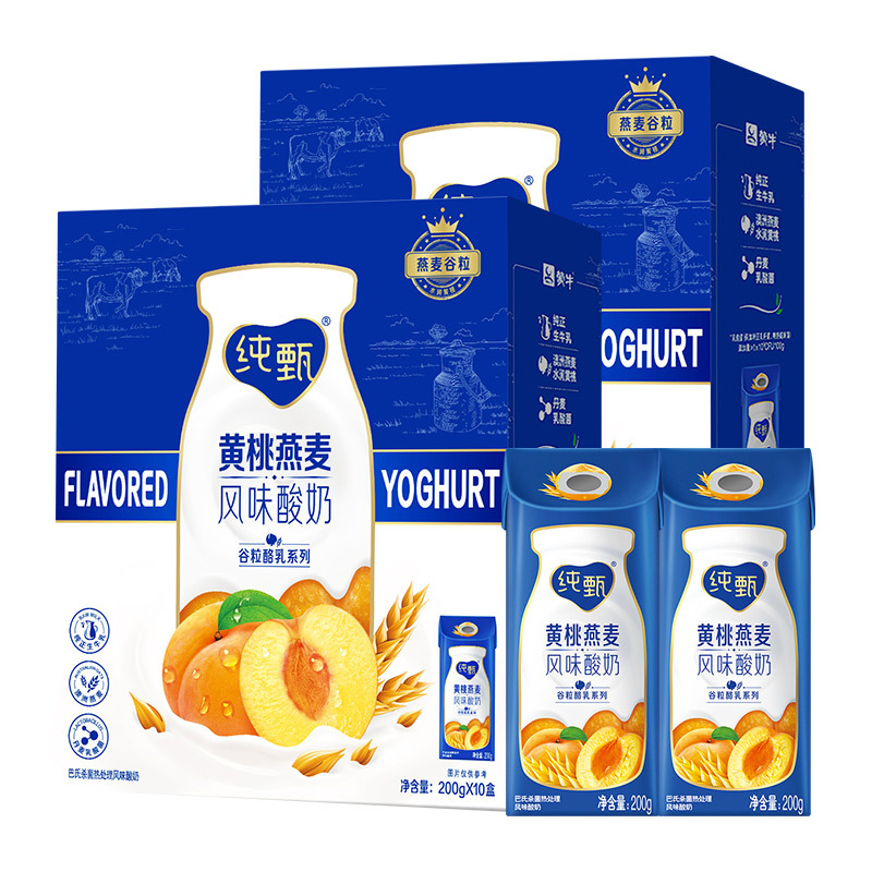 88VIP：JUST YOGHURT 纯甄 蒙牛 纯甄燕麦黄桃果粒酸奶200g*10包 33.15元