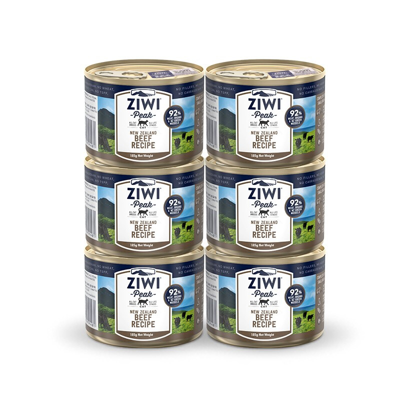ZIWI 滋益巅峰 猫主食罐头185g*6罐牛肉味主食湿粮成猫幼猫通用新西兰原装进