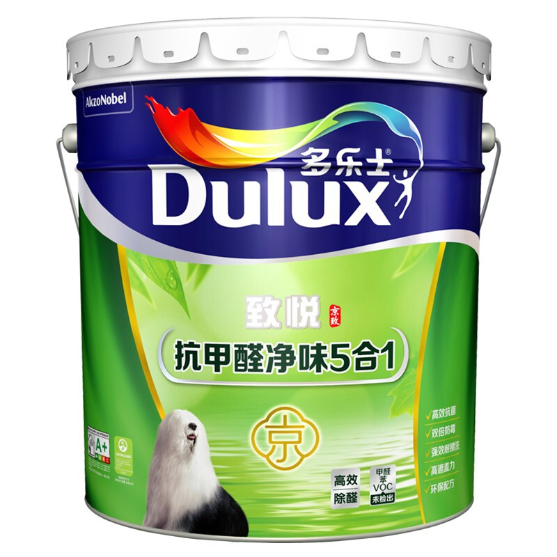 Dulux 多乐士 致悦系列 A8147 抗甲醛净味五合一墙面漆 18L 白漆款 549元