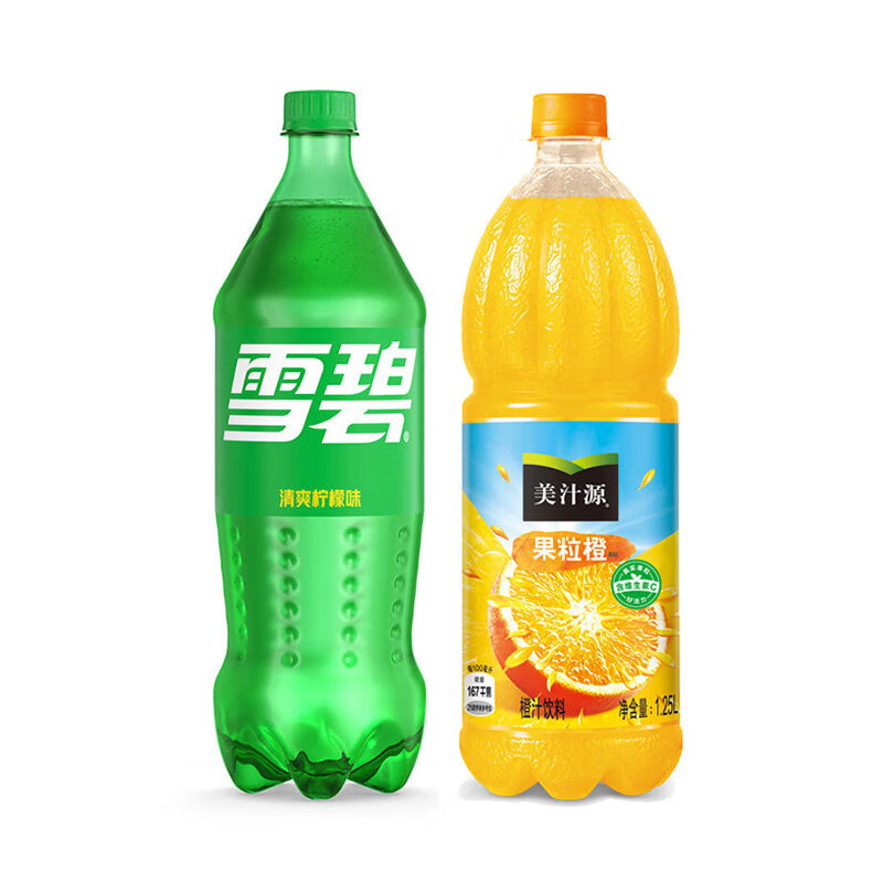 再补货、30日20点、京东百亿补贴：可口可乐汽水碳酸饮料 大瓶装 雪碧+果粒橙1.25L*2瓶 8.8元