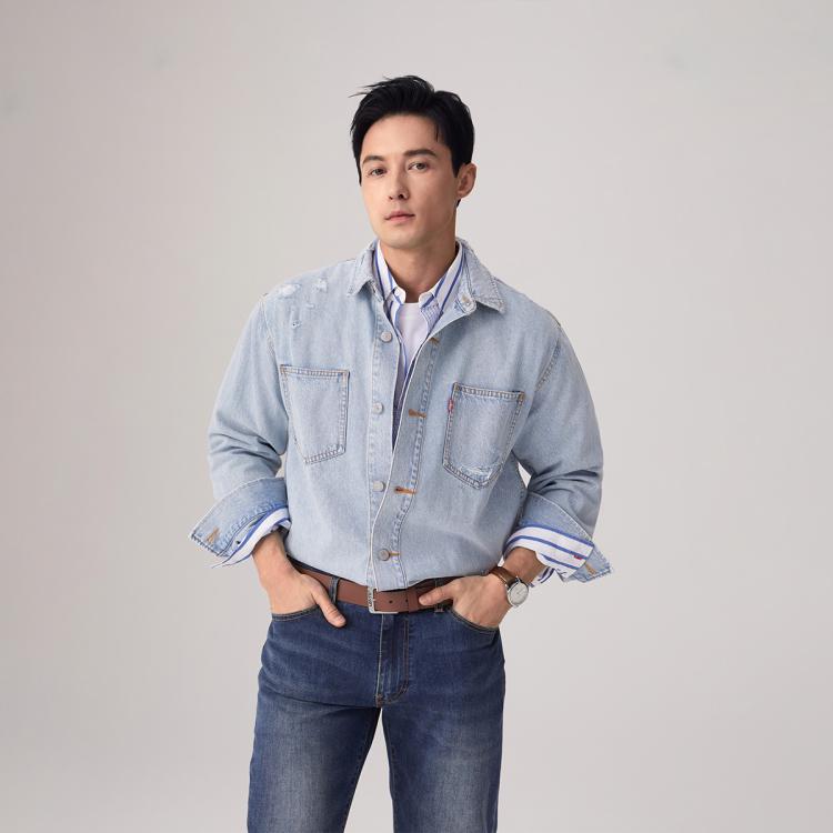 限尺码：Levi's 0017E 宽松破洞 男士牛仔夹克 160元