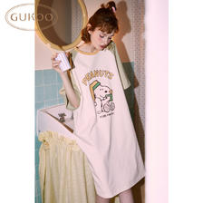 PLUS会员：果壳（Gukoo）女夏季圆领卡通睡裙 48.48元包邮