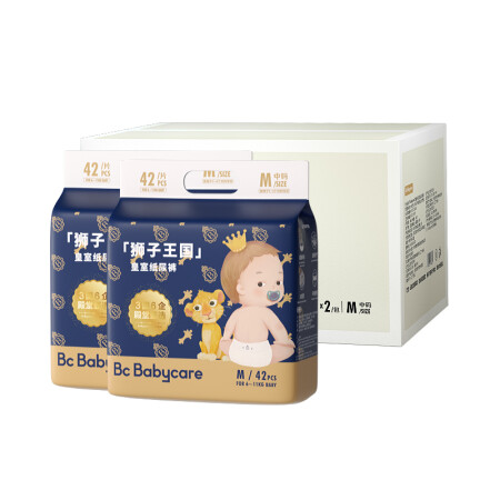 babycare 皇室狮子王国弱酸纸尿裤箱装M84片(6-11kg)婴儿尿不湿弱酸亲肤 136.05元