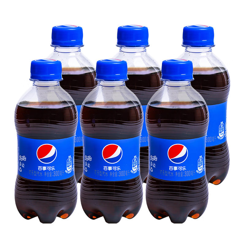 pepsi 百事 可乐百事可乐无糖款有糖款300ML*6瓶 10.8元（需用券）