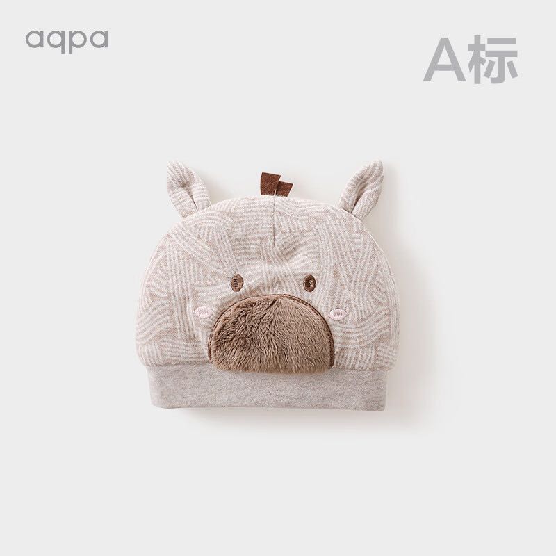 aqpa 婴儿冬季帽子宝宝夹棉保暖胎帽 花咖 3-6个月(适用头围38-41cm) 17元（需用