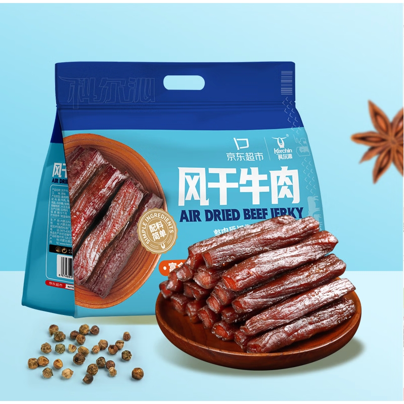 PLUS会员：Kerchin 科尔沁 手撕风干牛肉干 原味618g 91.2元