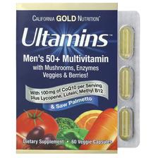 半价！California Gold Nutrition Ultamins 50 岁以上男性多维生素 60 粒素食胶囊 5折 