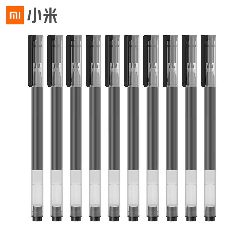 PLUS会员：Xiaomi 小米 巨能写 MJZXB02WC 拔帽中性笔 黑色 0.5mm 10支装 9.89元包邮