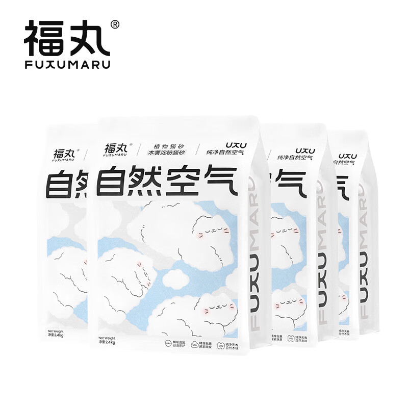 福丸 自然空气纯木薯猫砂 2.4kg*4 84元