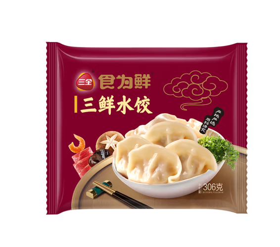 三全 食为鲜三鲜水饺306g（任选8件赠私厨1件） 6.56元（需买5件，需用券）