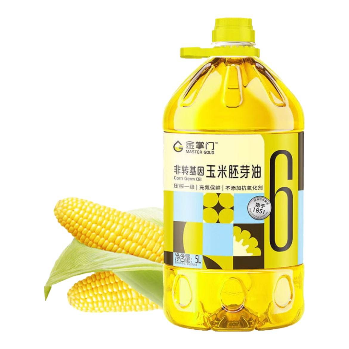 plus会员: 金掌门食用油 非转基因 精炼压榨 玉米胚芽油 5L 少油烟 *3件 126.51