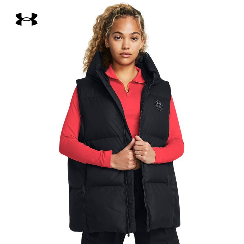 安德玛 UNDERARMOUR）秋冬Limitless女子保暖运动休闲羽绒马甲1384650 黑色001 XL 1889