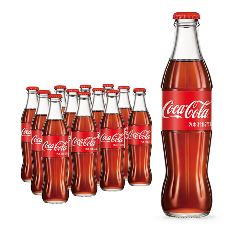 京东百亿补贴：Coca-Cola 可口可乐 碰响瓶 275ml*12瓶 玻璃瓶 整箱装 44.65元 包