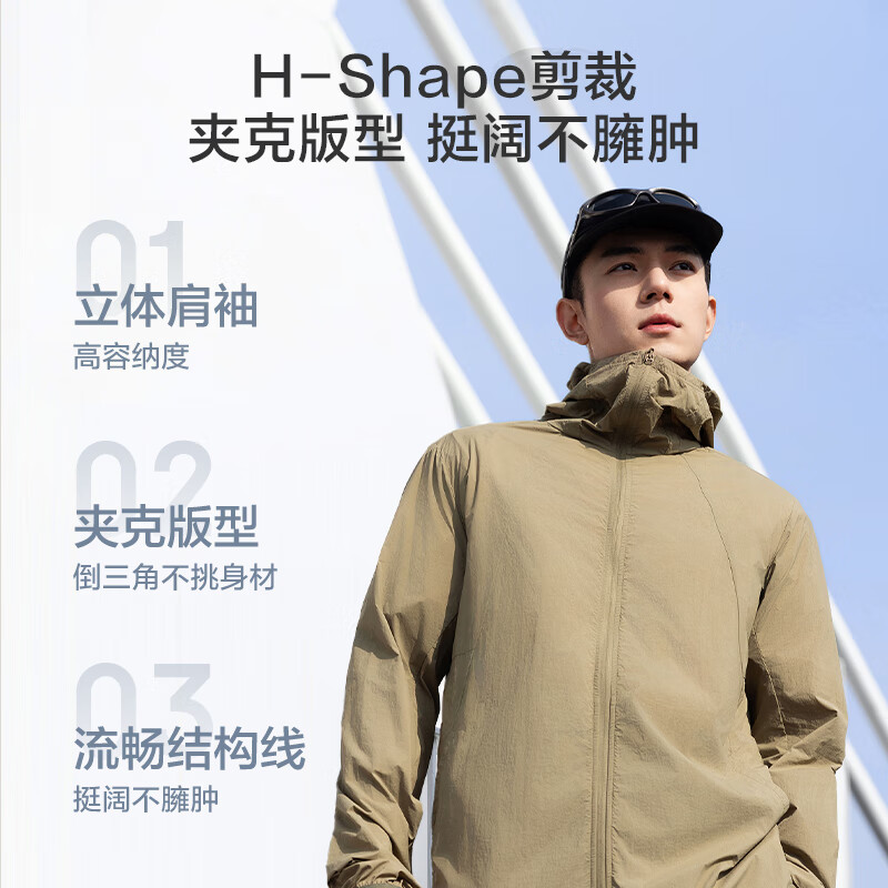 有券的上：京东京造 UPF100+ 男士防晒服夹克外套皮肤防晒衣男 丛林绿 41.4元