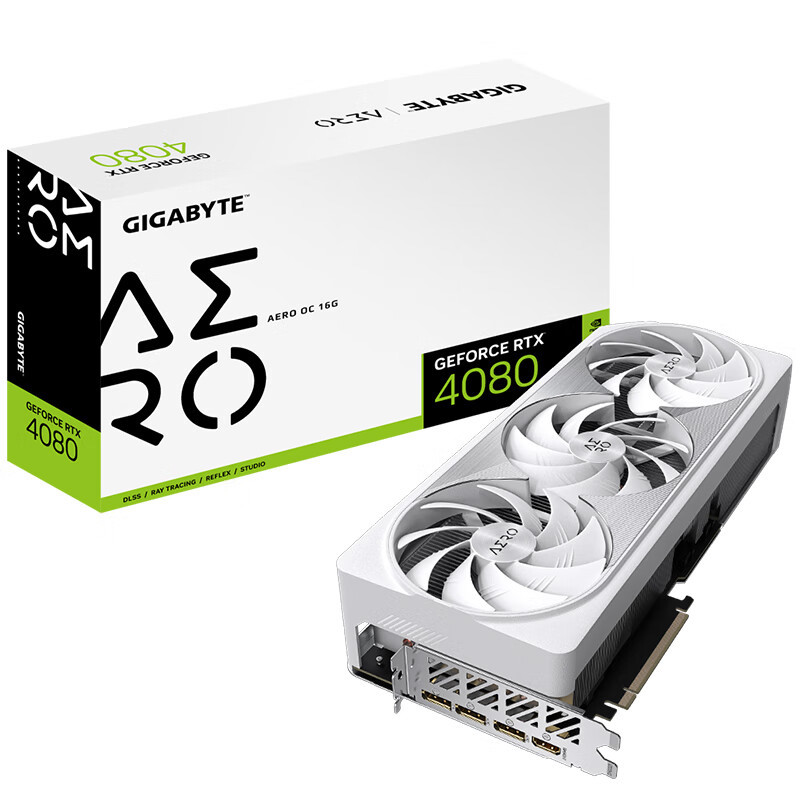 GIGABYTE 技嘉 雪鹰 GIGABYTE GeForce RTX 4080 16GB AERO OC 显卡 16GB 银色 9199元（需用券
