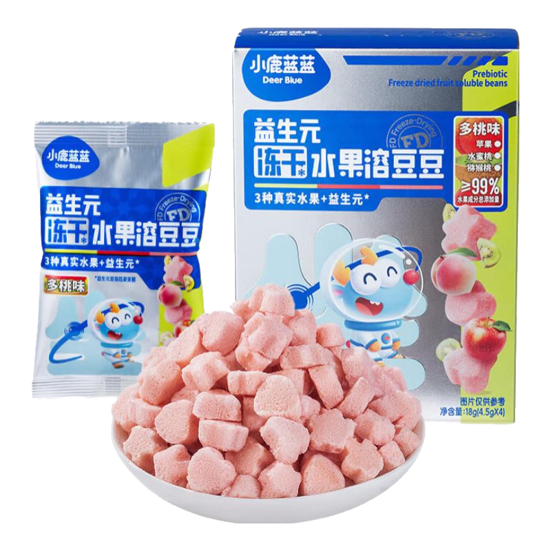 小鹿蓝蓝 高钙水果酸奶溶豆4袋 多口味 7.42元