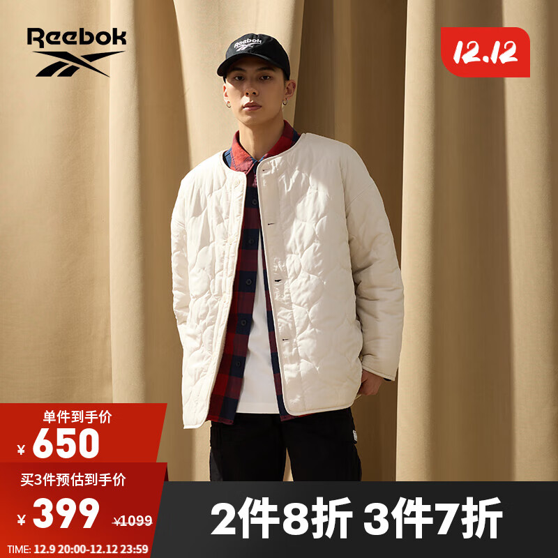 Reebok 锐步 官方新款男女双面仿羊羔绒夹克FCR107U 22FCR107U100 A/2XL 312.33元（需