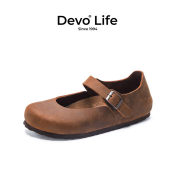 Devo 的沃 Life的沃软木鞋包头搭 66009 深棕油蜡牛皮 ￥172.74