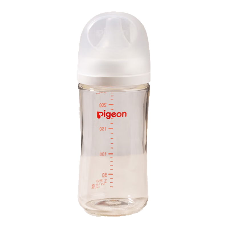 爽11狂欢：贝亲 Pigeon 玻璃奶瓶 自然实感第3代 婴儿奶瓶 240ml AA187 M号3个月以