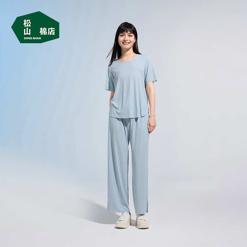 松山棉店 小薄荷罗纹家居服3件套 129元（需用券）