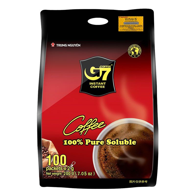 g 7 coffee A越南进口中原G7黑咖啡2g*100包袋装 37.9元