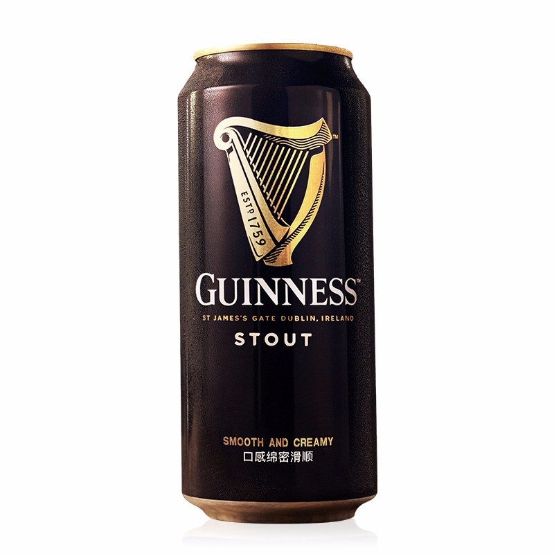 GUINNESS 健力士 精酿啤酒 黑啤 爱尔兰进口 咖啡焦香 绵密气泡440ml*24听啤酒整