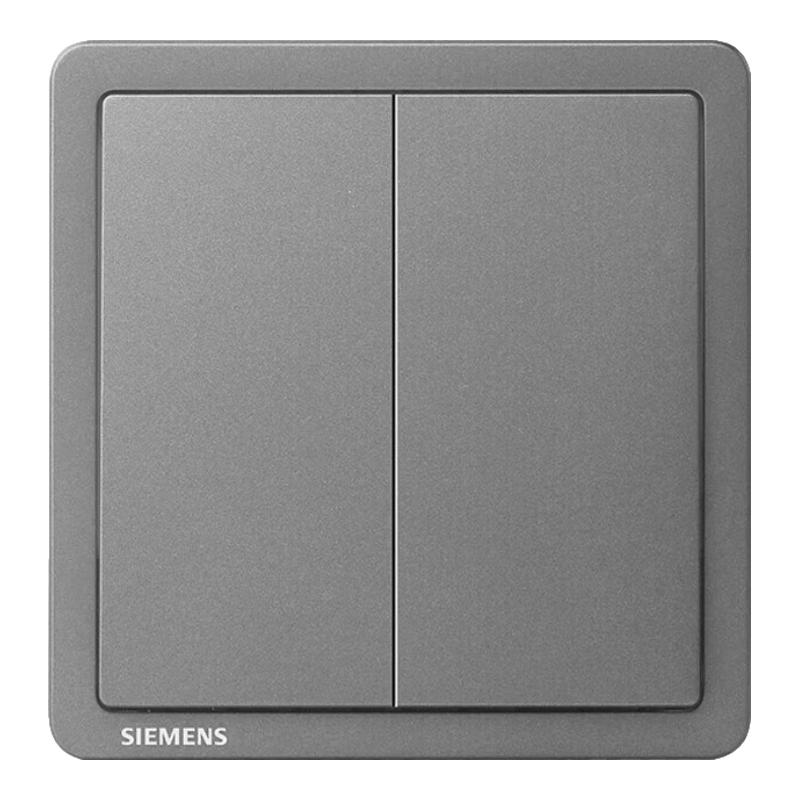 西门子 开关面板插座 二开单控开关面板 致典深灰银 13.6元
