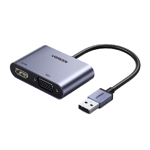 UGREEN 绿联 USB3.0转HDMI/VGA转换器 高清一分二分配器 112.33元