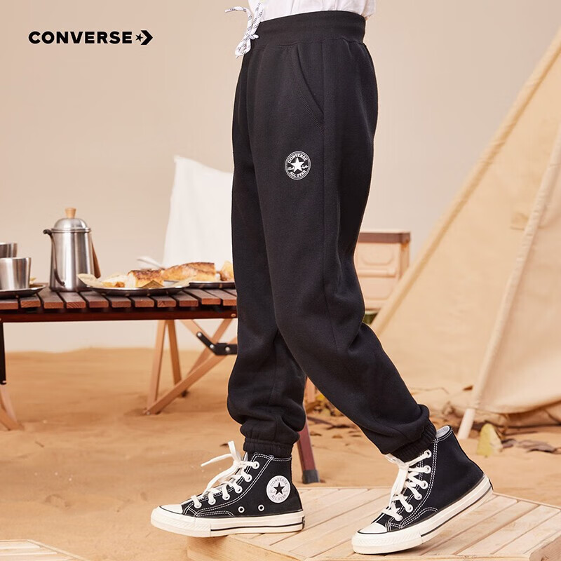 CONVERSE 匡威 儿童针织休闲运动裤 正黑色(冬季加绒) 50.3元（需用券）