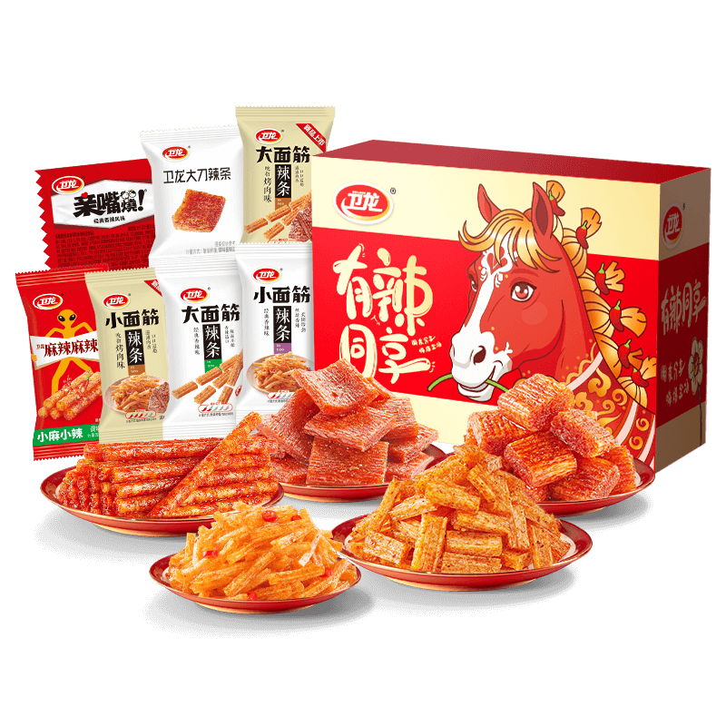 PLUS：卫龙 有辣同享辣条礼盒 836g*2件（买一送一） 12元/件（共24元）