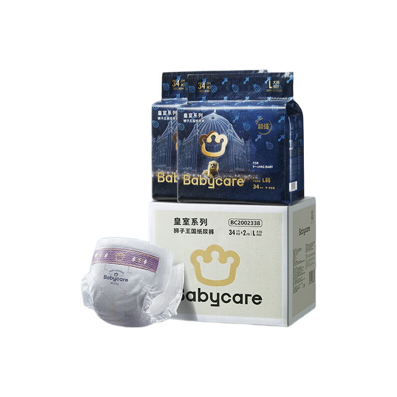 babycare 皇室狮子王国弱酸纸尿裤箱装L68片(9-14kg)婴儿尿不湿弱酸亲肤 159元