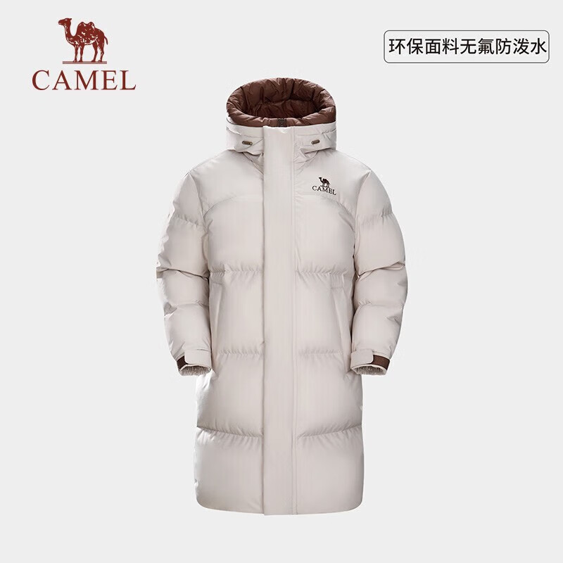 CAMEL 骆驼 308g男女中长款户外羽绒服 A23CAPN115 橡木灰/咖啡棕 692.96元（需用券