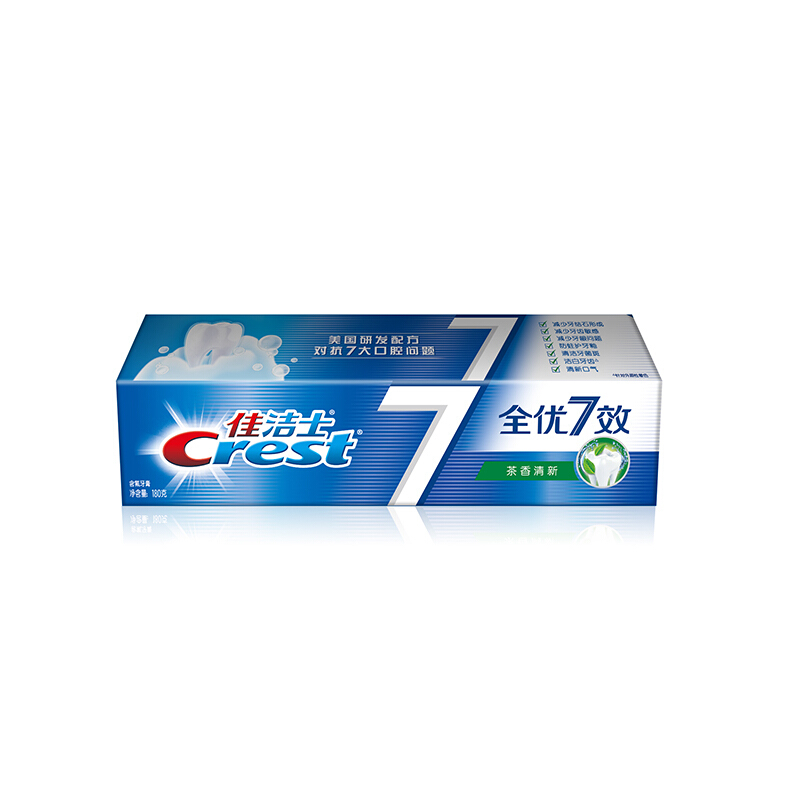 Crest 佳洁士 全优7效牙膏 茶香清新 180g 11.92元