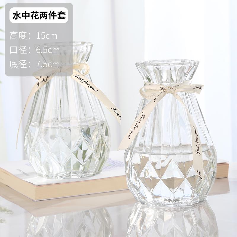 SPBB 神瓶八玻 玻璃干花透明花瓶 水中花透明2个 5.8元