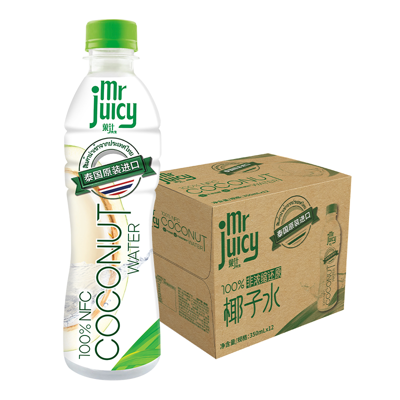 淘金币可用、88VIP：watsons 屈臣氏 菓汁先生100%NFC椰子水350ml*12瓶 51.05元（淘