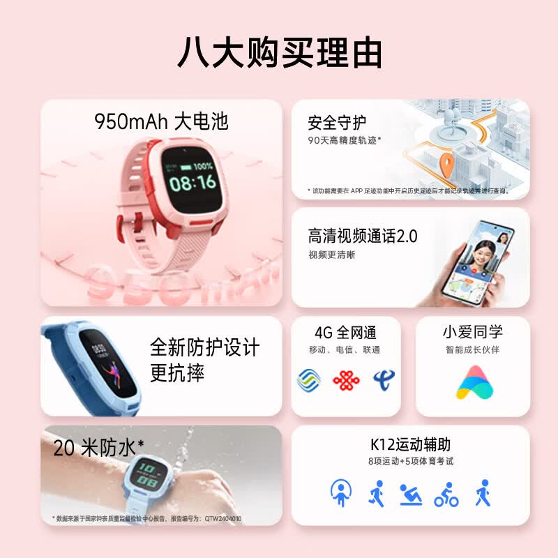 小米 MI）米兔儿童电话手表7A蓝色 长续航高清视频4G全网通防水定位小学生初高中男女智能儿童手表 243.44元 - 86线报