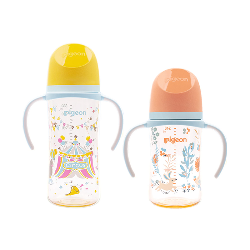 Pigeon 贝亲 宽口径婴儿彩绘PPSU宝宝奶瓶双手柄大容量 118.6元