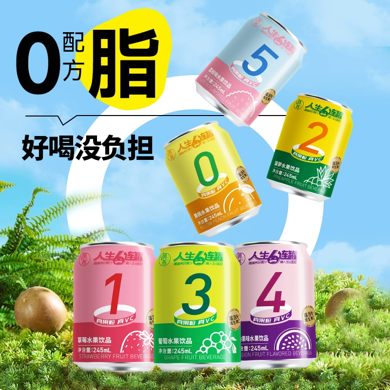 摘养 草莓/黄桃/菠萝/葡萄果粒果汁 245mL*10瓶 ￥12.73