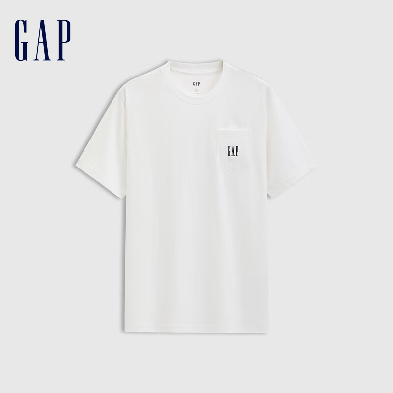 Gap 清仓促销 Gap男女装2025春季新款纯棉刺绣logo白色 L (175/96A) 79.15元（需用券