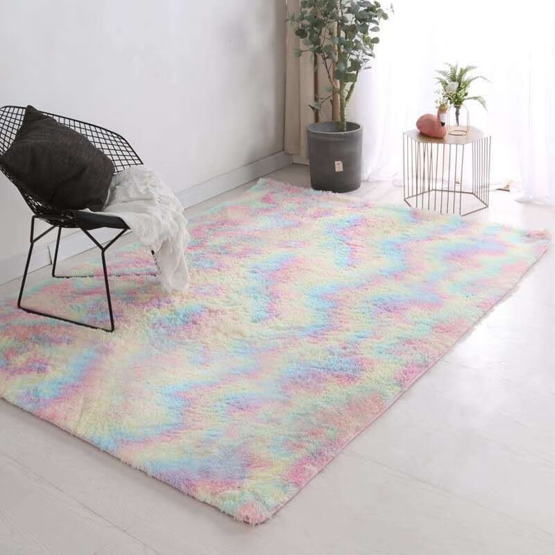 季象 客厅长绒丝毛加厚大地毯-彩虹渐变70X160cm 24.9元（需用券）
