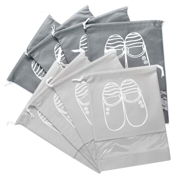 四万公里 旅行鞋袋收纳袋 无纺布8个装防水防尘鞋套盒 抽绳束口手提折叠多