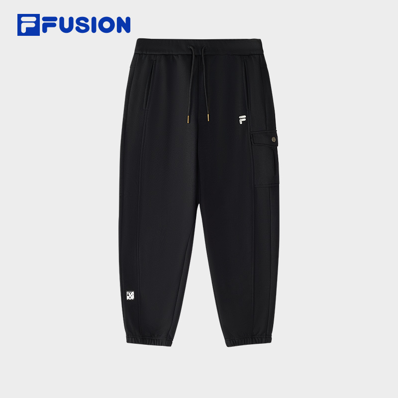 FILA 斐乐 FUSION斐乐潮牌针织长裤女2024冬季新款时尚宽松收口休闲裤 589元