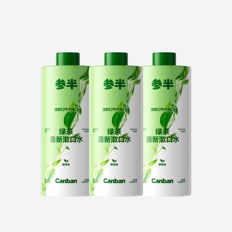 参半 益生菌瓶装绿茶漱口水400ml*3 24.9元（需用券）