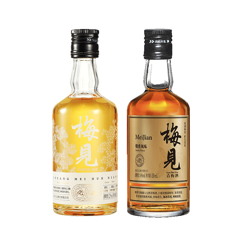 梅见12度双梅混酿150ml+14度烟熏风味150ml 品鉴装小瓶酒 19.8元