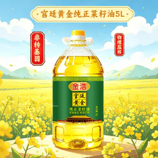 金浩茶油 金浩宫廷黄金纯正菜籽油物理压榨非转基因家庭健康植物食用油5L 74.9元 - 86线报 金浩茶油 金浩宫廷黄金纯正菜籽油物理压榨非转基因家庭健康植物食用油5L 74.9元 - 86线报