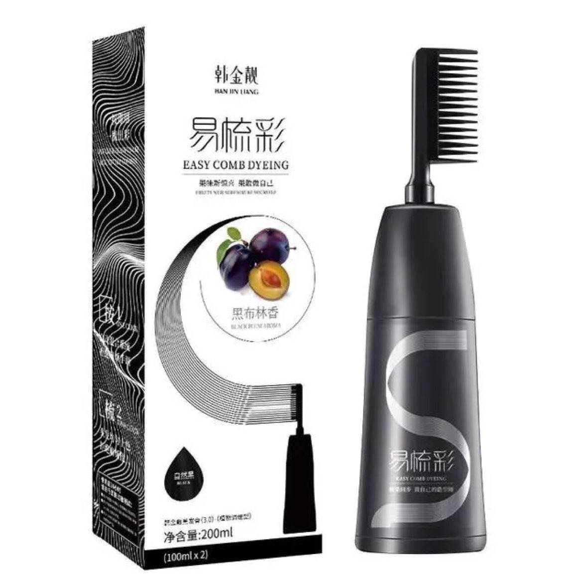 韩金靓 易梳彩染发剂 自然黑 180ml